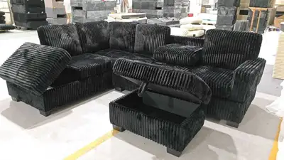 Corduroy Sectional Sofa Set, View more