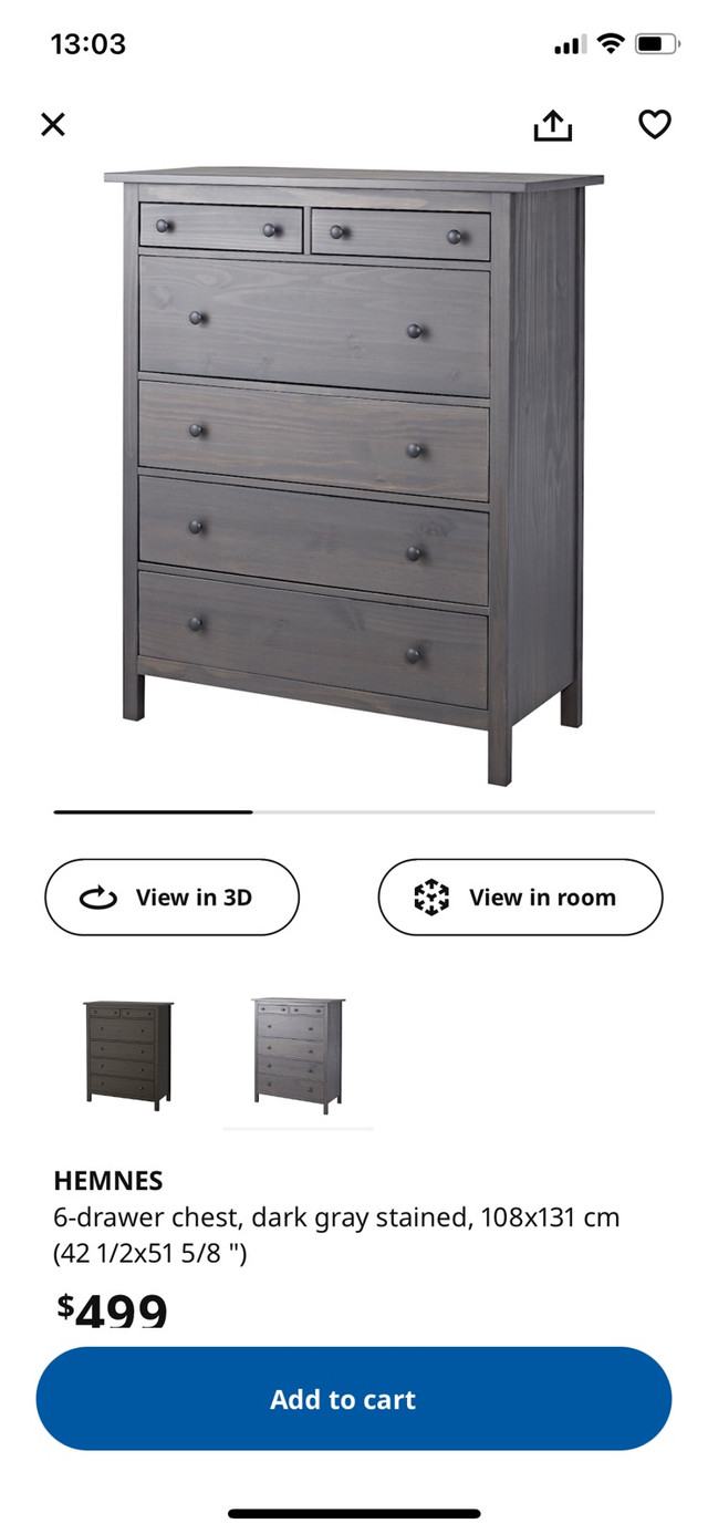 IKEA 6 drawers chest in Dressers & Wardrobes in City of Toronto - Image 2