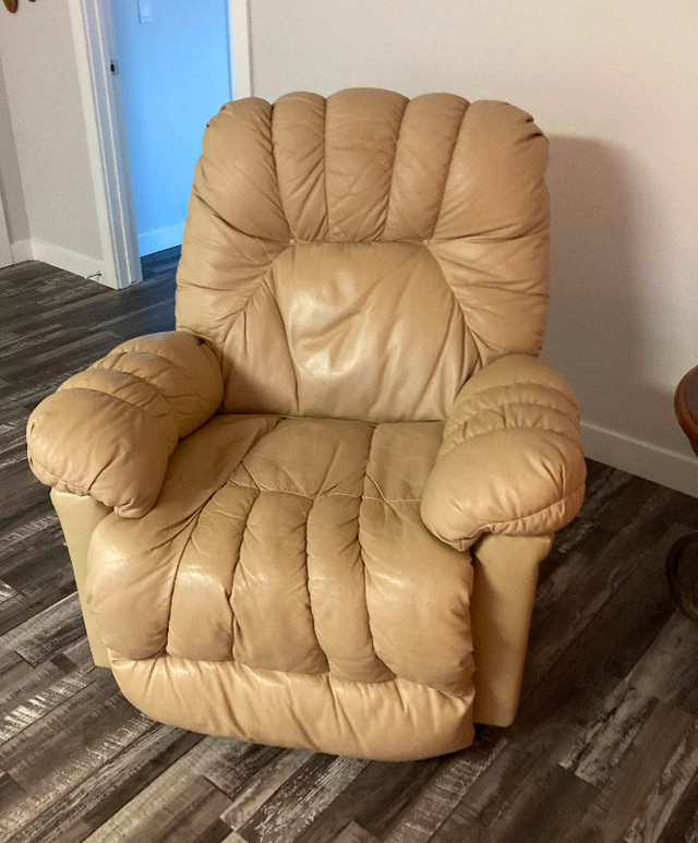 Leather rocker recliner in Chairs & Recliners in Strathcona County