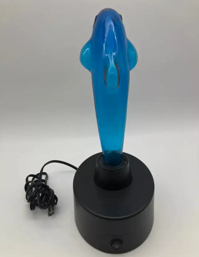 Lumisource Electric Blue Glass Dolphin Plasma Lightning Lamp in Indoor Lighting & Fans in Edmonton - Image 8