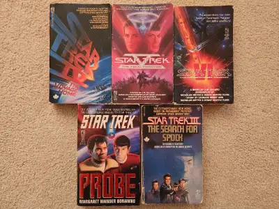 STAR TREK NOVELS BOOKS USED in GOOD Condition $15 for all 3 FIRM Located in Scarborough (Birchmount...