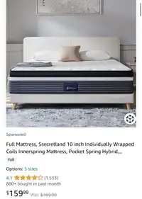 Double size spring mattress