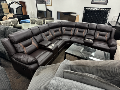 Leather Sectional Sofa with Recliners, View more