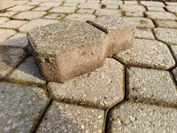 Patio stone pavers stop sign shape