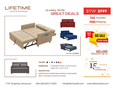 CONDO SIZE -Sofa bed with multiple back positions, View more