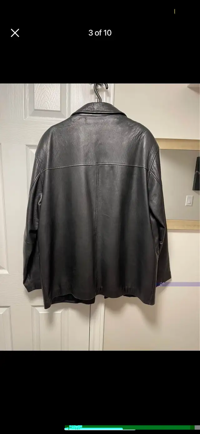 MENS DANIER SUPER SOFT LAMB SKIN BLACK LEATHER JACKET in Men's in Oshawa / Durham Region - Image 3