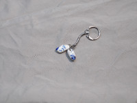Hand Painted Holland Delft Dutch Wooden Shoes Key Chain