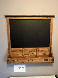 Front hall chalkboard and key hook
