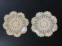 Round Crochet doily ( beige, new)