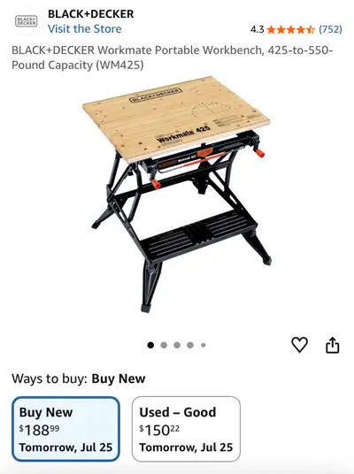 BLACK+DECKER Workmate Portable Workbench, View more