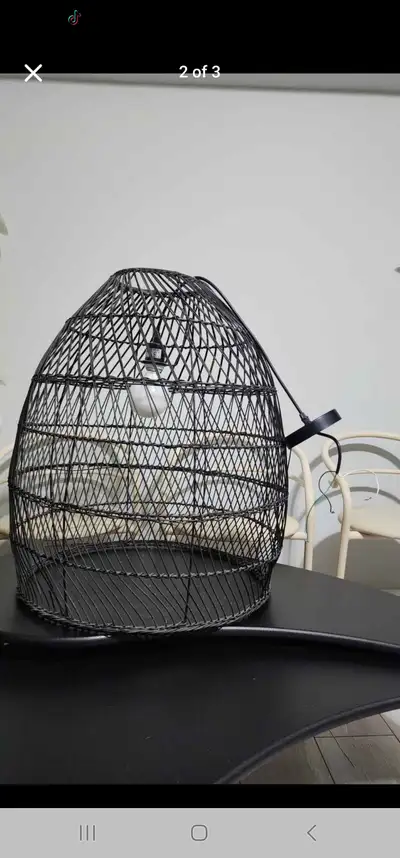 Grande Lampe 30x22 pouces  suspendu chandelier bamboo noir, View more