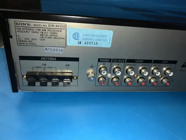 Vintage 90s Sony AV receiver Fm Am Stereo Str-AV250 $109 in Arts & Collectibles in Markham / York Region - Image 9