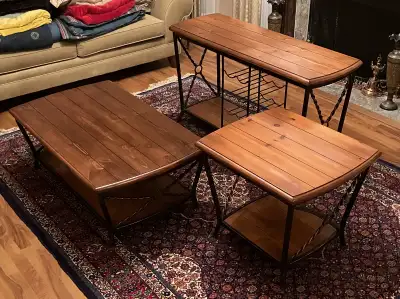 3 Piece Vintage Set: Coffee Table, Sofa Table & Side/End Table, View more