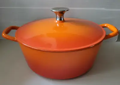 Brand New Orange Lagostina Cast Iron Enameled 3.8l Pot with Lid, View more