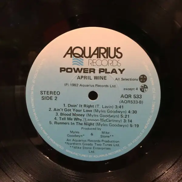 April Wine 1982 LP record album Power Play vinyl in CDs, DVDs & Blu-ray in Markham / York Region - Image 5