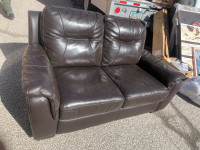 Brown Love seat ( 100% genuine leather )