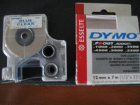 Dymo Esselte 12mm x 7mm Blue on clear-never used + more-$5 lot