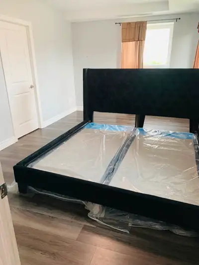 Brand new King bed frame , 2 bed boxes set, View more