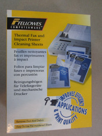 9 Thermal Fax and Impact Printer cleaning sheets.