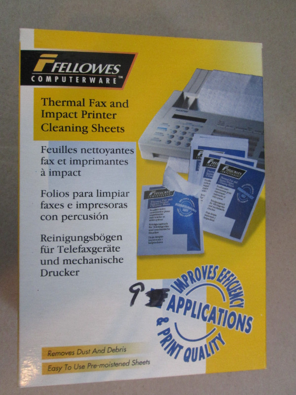 9 Thermal Fax and Impact Printer cleaning sheets. in Printers, Scanners & Fax in Peterborough