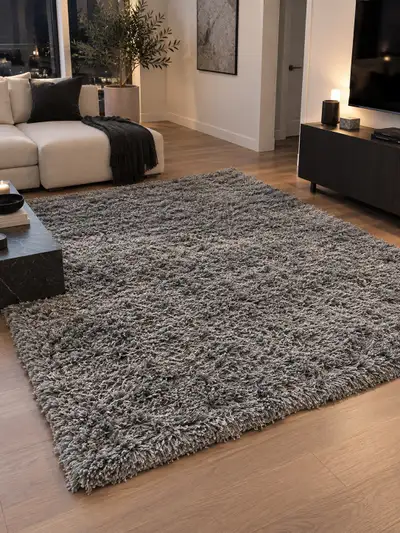 Large Grey Shag Rug - Thick & Plush (8x10), View more