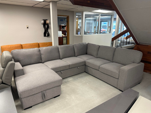 NEW IN BOX Large Sectional with Sleeper and Storage Chaise in Couches & Futons in Kamloops - Image 2