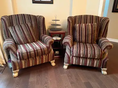 2 Wing Back Chairs, View more