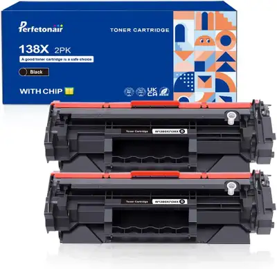 ❤️✅NEW IN BOX: Black Toner Cartridge for HP 138X, 2 Pack, View more