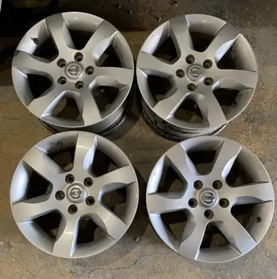 SET OF 4 OE 16” NISSAN ALUMINUM MAG RIMS WITH CENTER CAPS IN GOOD CONDITION, WORKS WITH MANY OTHER V...