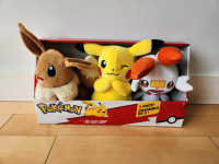 Pokemon 8-inch Plush 3-Pack: Pikachu, Eevee and Scorbunny