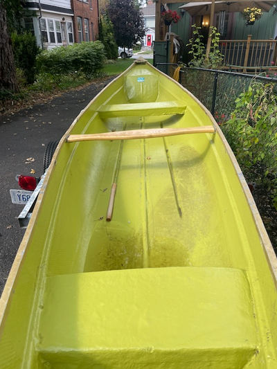 restored fiberglass freighter canoe capable of 1000 lbs payload-(4 large men plus gear or a moose an...