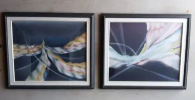 Modern Abstract Art - Set of 2 Framed Prints (29” x 25”) $100 for the set (OBO) * Set of 2 matching...