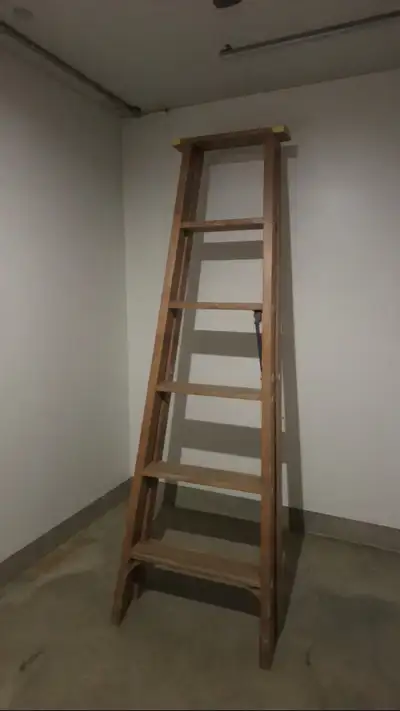 Old antique vintage wooden Ladder, View more