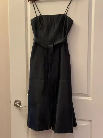 BCBG  strapless black a-frame satin dress Size 4, View more