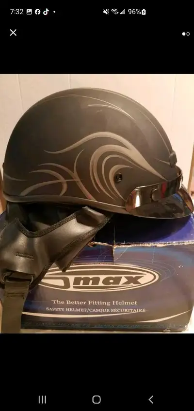 JMAX ADULT SZ LRG  MOTORCYCLE HELMET COOLMAX LINER WORN ONCE, View more