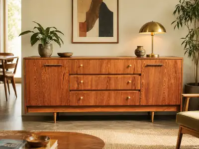 ⭐️Stunning 72" Teak dresser - MCM - professionally refinished, View more