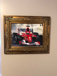 Michael Schumacher signed painting 