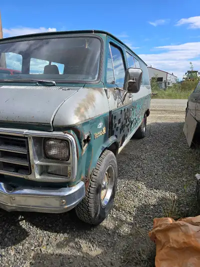 G20 Chevy Van, 350 cu in, TH350 auto, runs, drives, stops. This is a Nomad trim pak, ps, pb, pw, pdl...