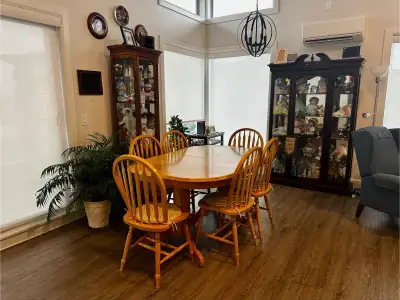 Solid Oak Dining Table with Chairs, View more