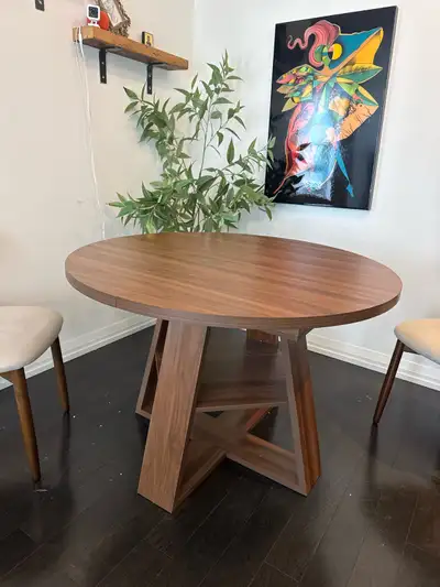 Walnut Extendable Dining Table, View more