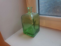 Antique green glass jug
