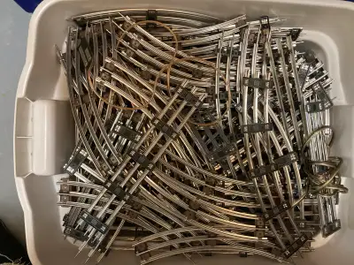 A collection of K line and Lionel. Lots of tracks switches and accessories. K line power supply.