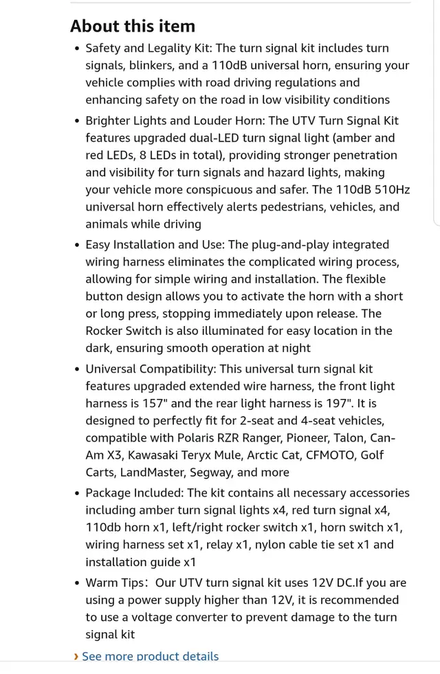 UTV TURN SIGNAL AND HORN KIT NEW in ATV Parts, Trailers & Accessories in City of Toronto - Image 9