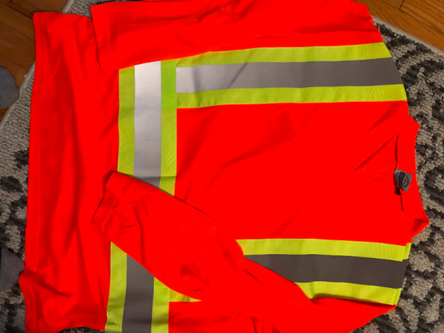 3 orange safety reflective shirts 2 brand new 1 barely used in Other in North Bay - Image 4