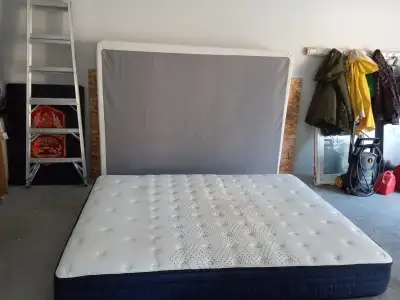 Queen size box spring and mattress 9 in thick, View more