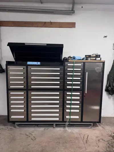 Tool chest / tool box for sale brand new never used stainless steel facing. Comes With locks and too...