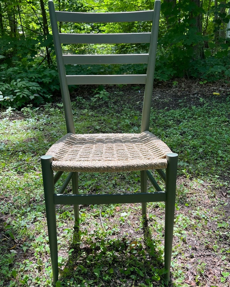 Restored Vintage Sage Green Gio Ponti Style Ladderback Chair Chairs & Recliners Calgary Kijiji