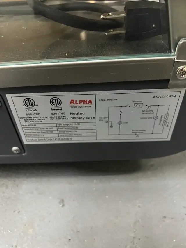 Alpha Commercial 48" Glass Display Food Warmer in Industrial Kitchen Supplies in City of Toronto - Image 5