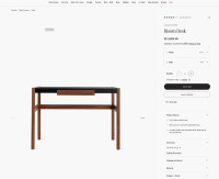 DWR Risom desk in black and leather