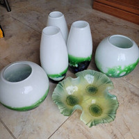 Set de vases 6 pièces en verre Italien artisanal